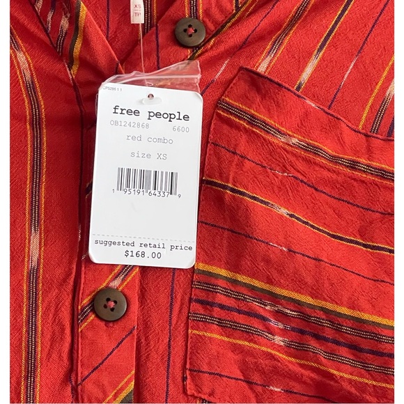 Free People Better Days Red Combo Maxi Dress NWT SZ XS - Picture 10 of 13